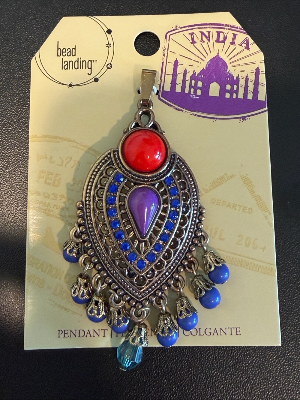 Bead Landing Multicolor Teardrop Pendant